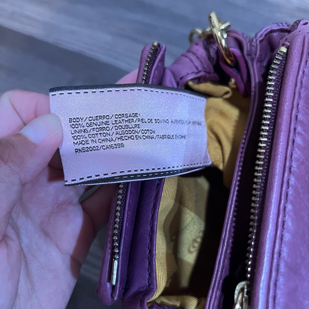 Juicy Couture Y2K Purple Quilted Genuine Leather Women's Crossbody Bag / Clutch - Picture 9 of 11